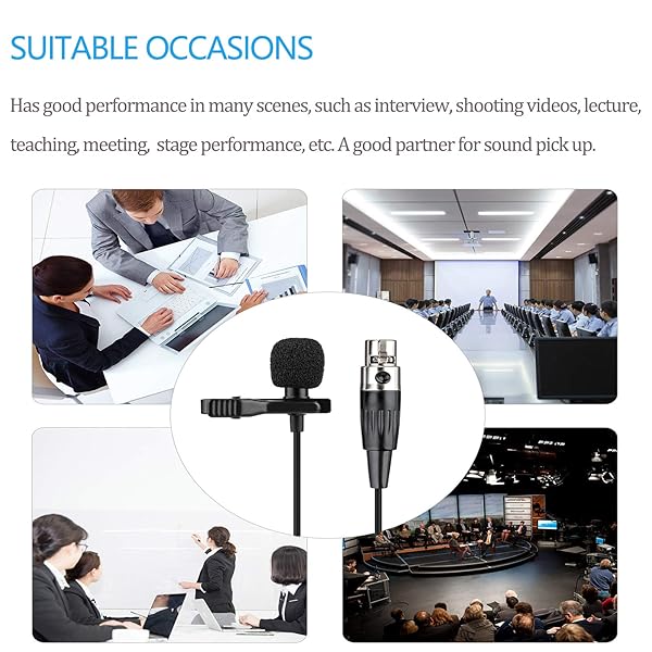 Sujeetec Buy Sujeetec Lavalier Microphone - Unidirectional Condenser Mic for Shure Wireless Transmitter - Mini XLR TA4F Plug - View 6 of 9