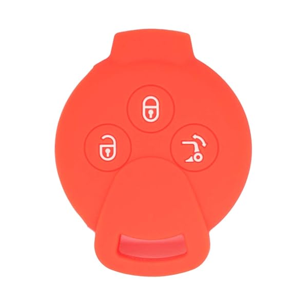 SEGADEN SEGADEN Orange Silicone Key Fob Cover for Mercedes Benz Smart Fortwo - 3 Button Protector Case CV4953