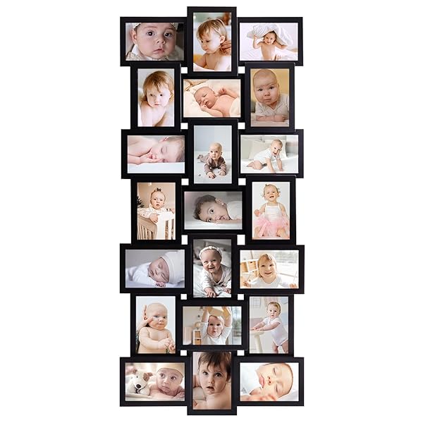 HELLO LAURA Hello Laura Collage Wall Decor 21 Picture Frames for 4x6 Photos Black Gallery Set for Home Living Room Display - View 2 of 9