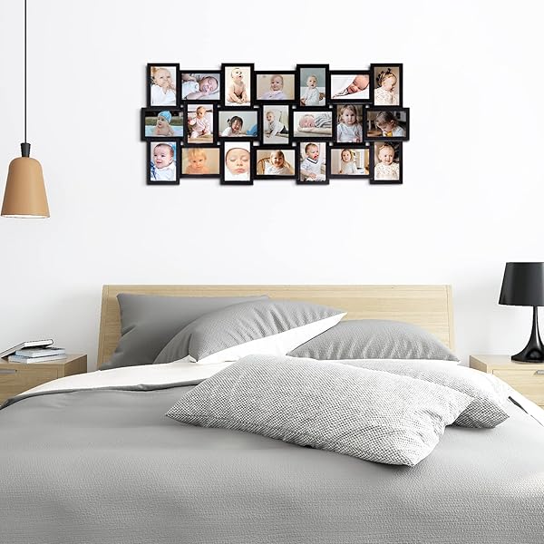 HELLO LAURA Hello Laura Collage Wall Decor 21 Picture Frames for 4x6 Photos Black Gallery Set for Home Living Room Display - View 4 of 9