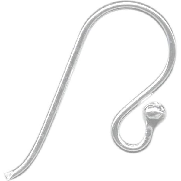 Adabele 50pcs Sterling Silver Ear Wire Ball Dot French Earring Hooks 20mm Dangle Strong 19GA Connector for Jewelry Making