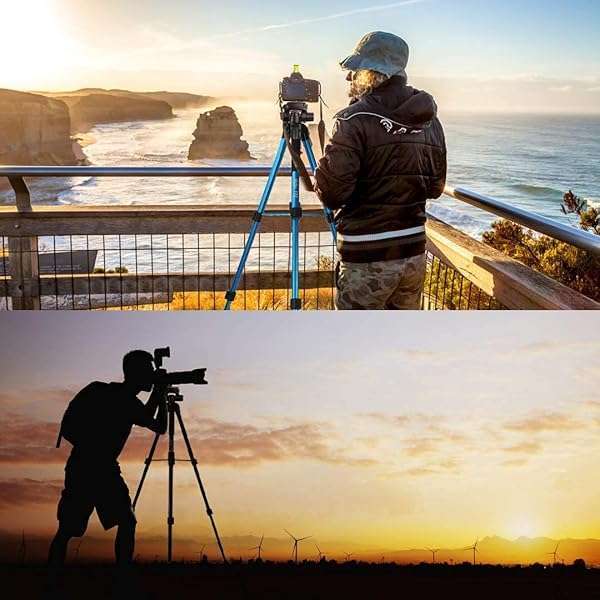 Victiv Victiv 72 inch Camera Tripod, Tall Tripod for Camera Cell Phone, Heavy Duty Camera Tripod Stand, Professional Aluminum Monopod, Compatible with Canon Nikon Sony DSLR Cameras - Blue - View 3 of 10