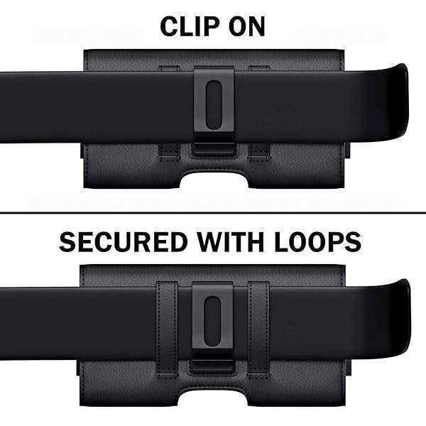 PiTau PiTau Holster for iPhone 16, 15, 14, 13, 12, Xs, X, 11 - Premium Magnetic Case with Belt Clip & ID Holder (Fits Otterbox) - Black - View 7 of 8