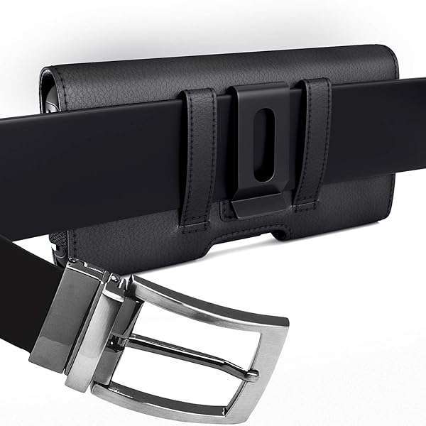 PiTau PiTau Holster for iPhone 16, 15, 14, 13, 12, Xs, X, 11 - Premium Magnetic Case with Belt Clip & ID Holder (Fits Otterbox) - Black - View 8 of 8