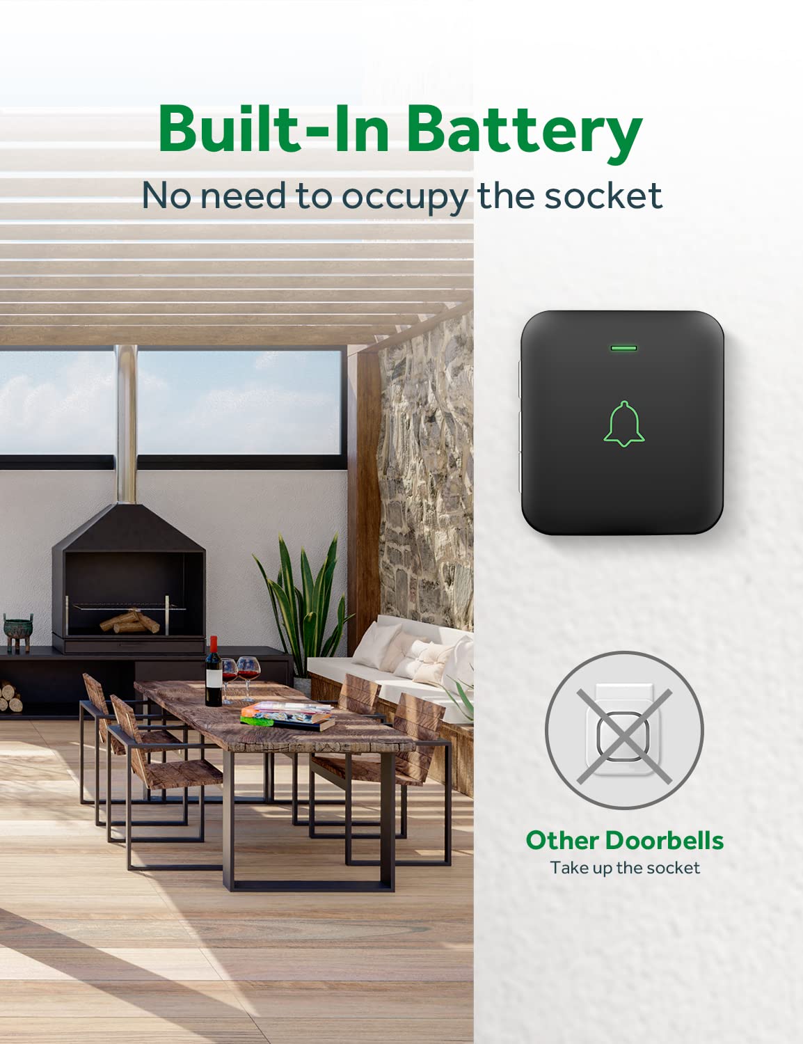 AVANTEK AVANTEK Wireless Door Bell BA-11 Waterproof Battery Operated Chime 1000 Feet Range 52 Melodies 5 Volume Levels CD Quality Sound - View 2 of 8