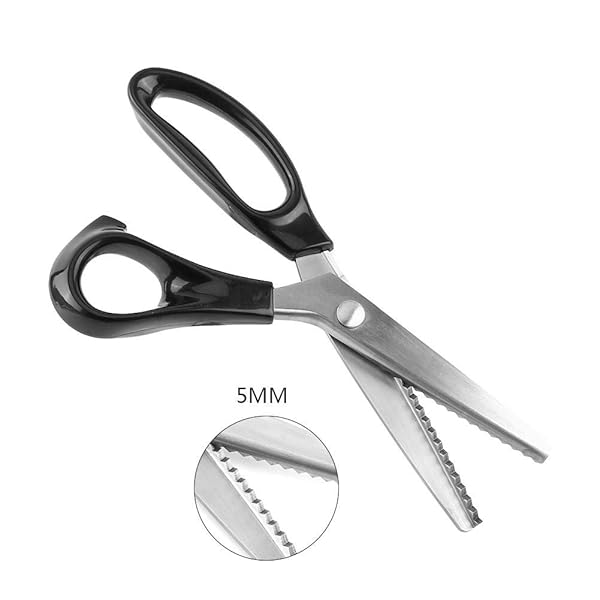Hilitand Hilitand Zig Zag Sewing Scissors: 5mm Fabric Pinking Shears for Perfect Decorative Edges - View 3 of 9