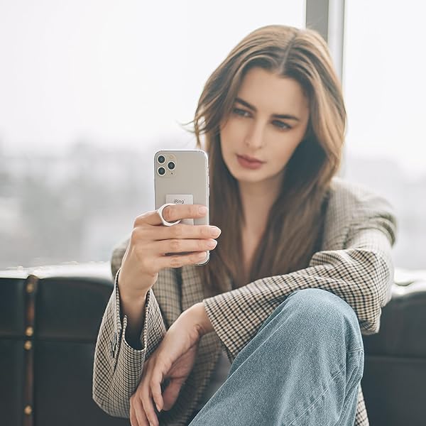 iRing iRing Original Phone Ring Holder - Made in Korea, Compatible with iPhone & Galaxy - Matt Black Cell Phone Grip Stand - View 6 of 7