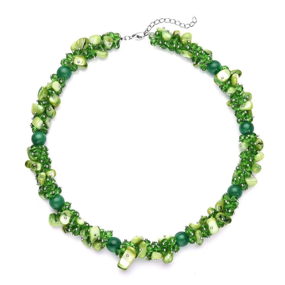 SHOP LC DELIVERING JOY Shop LC Green Shell Beaded Necklace for Women 20-23 Inch Beach Jewelry Summer Birthday Gift