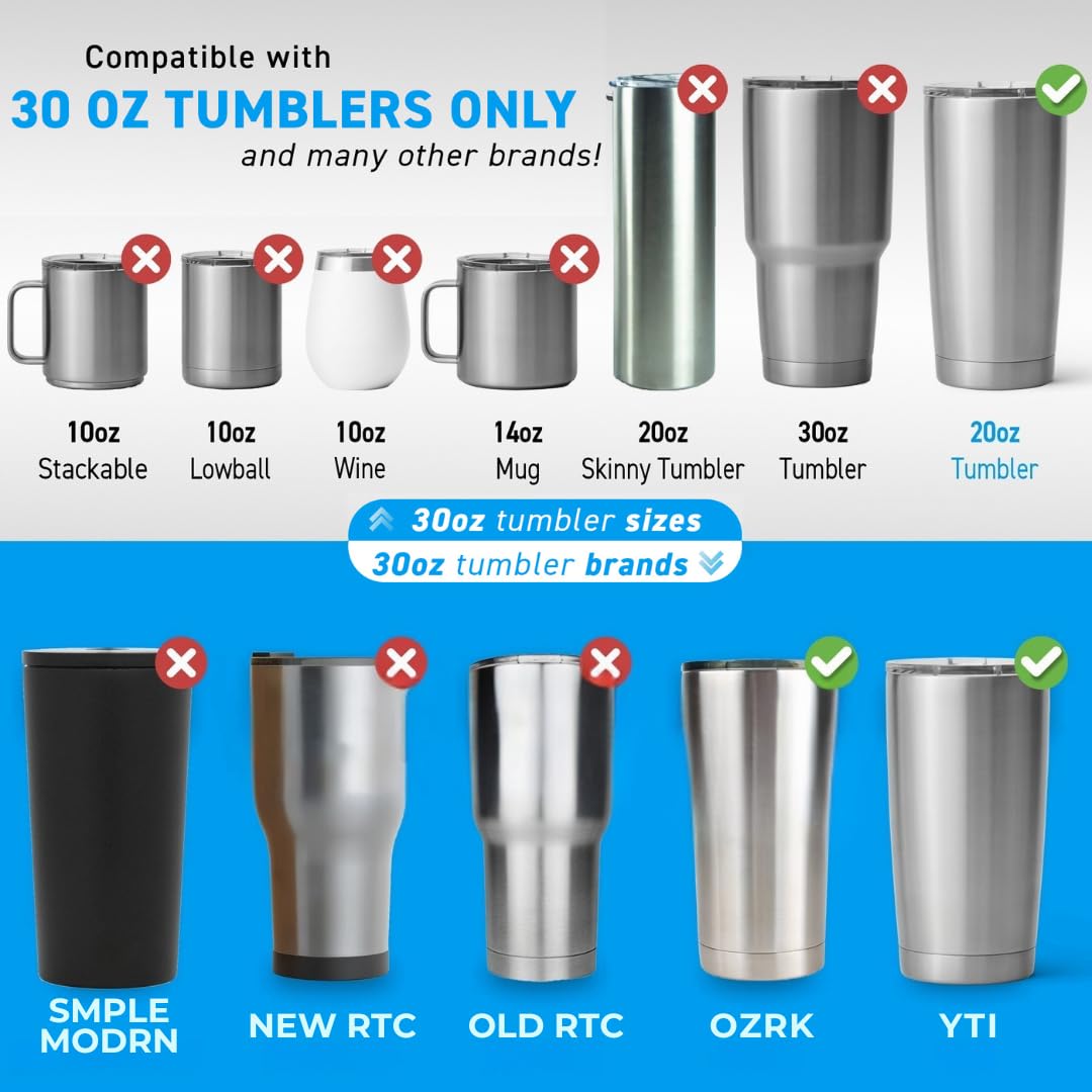 C&Berg 30 oz Replacement Rubber Lid Ring 2 Pack Black Gasket Seals for Insulated Tumblers Fits Yeti Ozark Trail Beast Renowned Brands - View 5 of 7