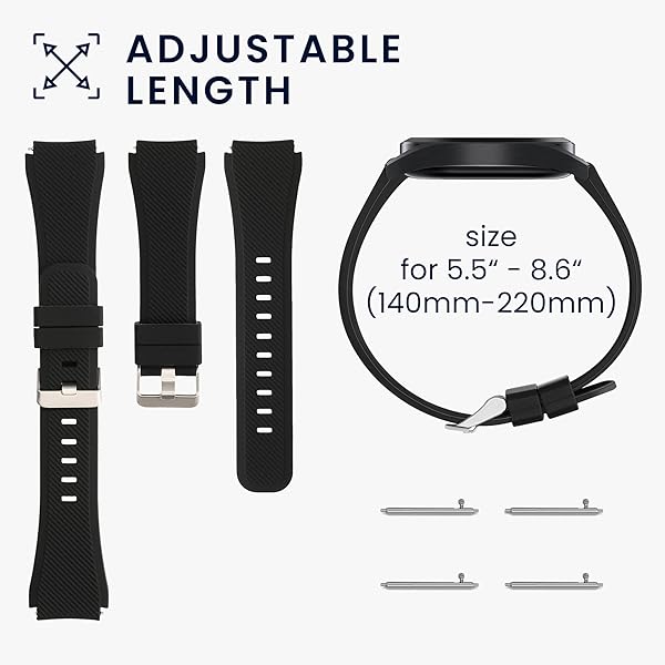 kwmobile KWMobile Black Silicone Strap for Ticwatch Pro - Durable Replacement Watch Band - View 6 of 9