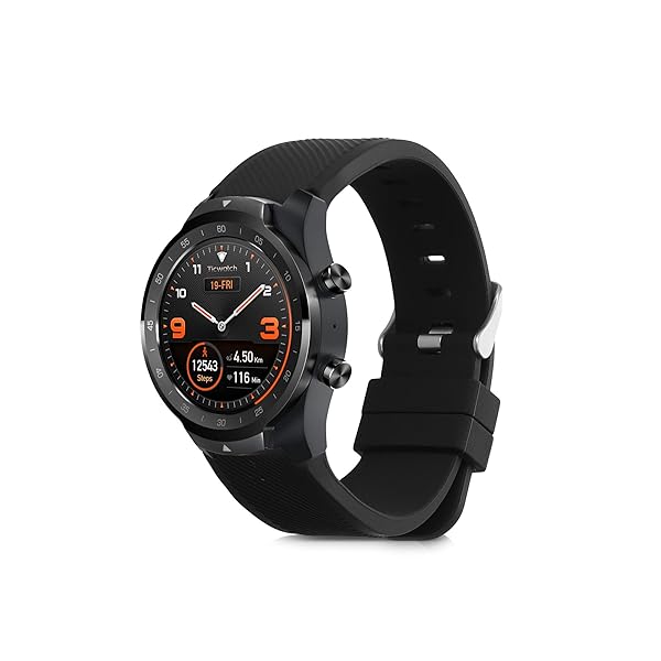 kwmobile KWMobile Black Silicone Strap for Ticwatch Pro - Durable Replacement Watch Band - View 9 of 9