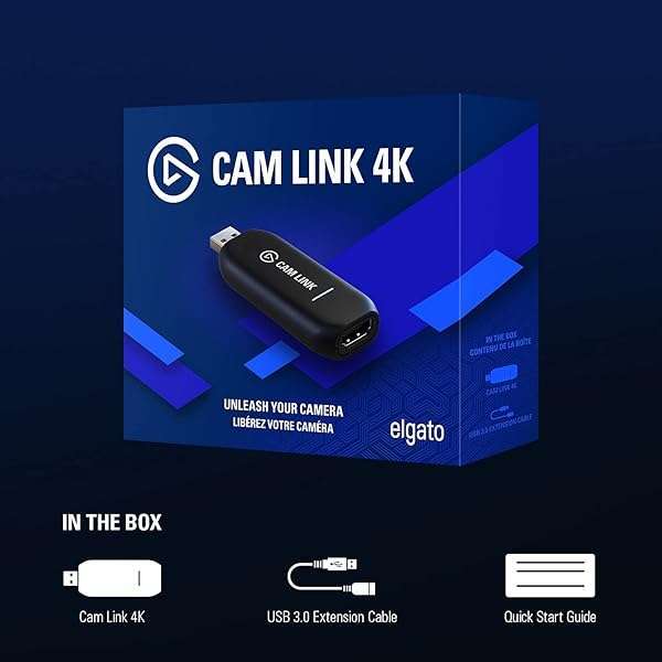 Elgato Elgato Cam Link 4K: Capture DSLR & Action Cam for 1080p60 Streaming on OBS, Zoom, Teams - Perfect for Gaming & Video Conferencing - View 10 of 11