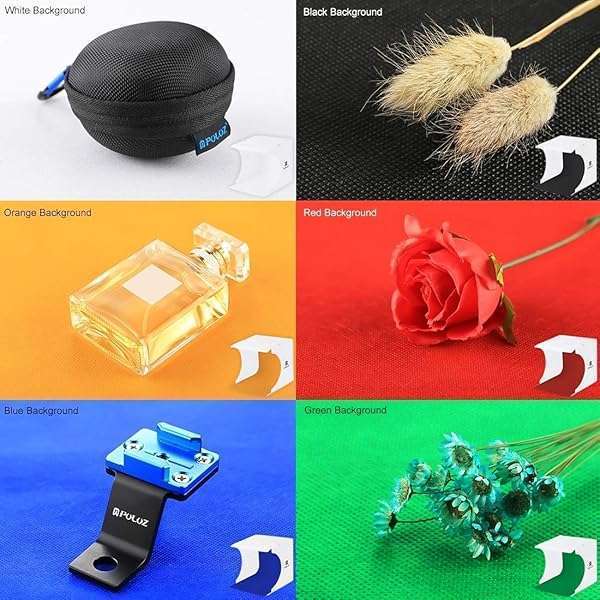 PULUZ Mini Photo Studio Light Box: Super Bright Portable Shooting Tent with 6 Backdrops & Carrying Bag (20cm) - View 6 of 10