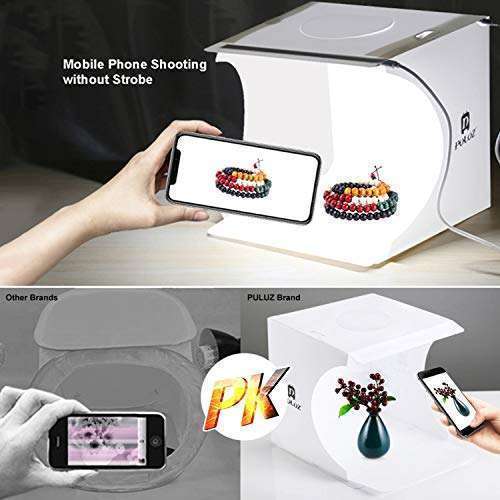 PULUZ Mini Photo Studio Light Box: Super Bright Portable Shooting Tent with 6 Backdrops & Carrying Bag (20cm) - View 8 of 10