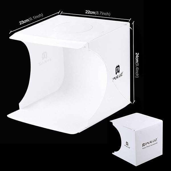 PULUZ Mini Photo Studio Light Box: Super Bright Portable Shooting Tent with 6 Backdrops & Carrying Bag (20cm) - View 9 of 10