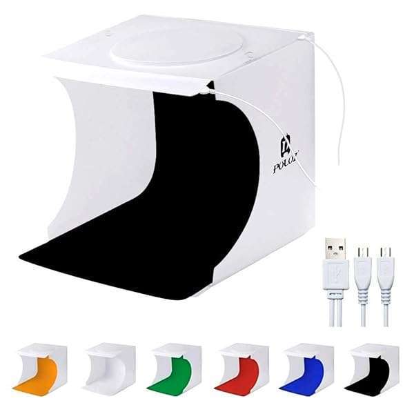 PULUZ Mini Photo Studio Light Box: Super Bright Portable Shooting Tent with 6 Backdrops & Carrying Bag (20cm)