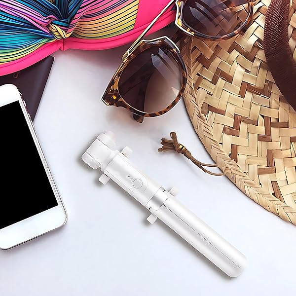 Pokanic Pokanic Selfie Stick Tripod with Remote - Lightweight, Adjustable, V-Log Compatible for iPhone & Samsung Galaxy (White) - View 8 of 8