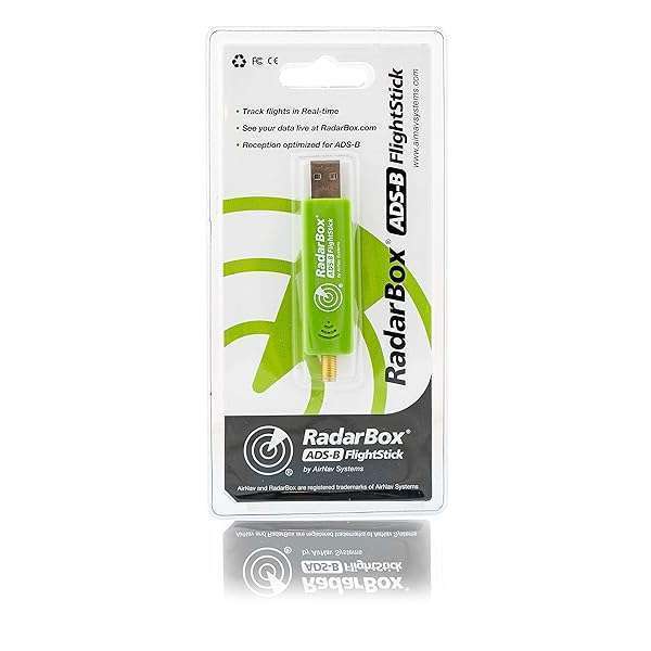 AirNav RadarBox FlightStick: ADS-B USB Receiver with Filter, Amplifier & ESD Protection - Green Edition