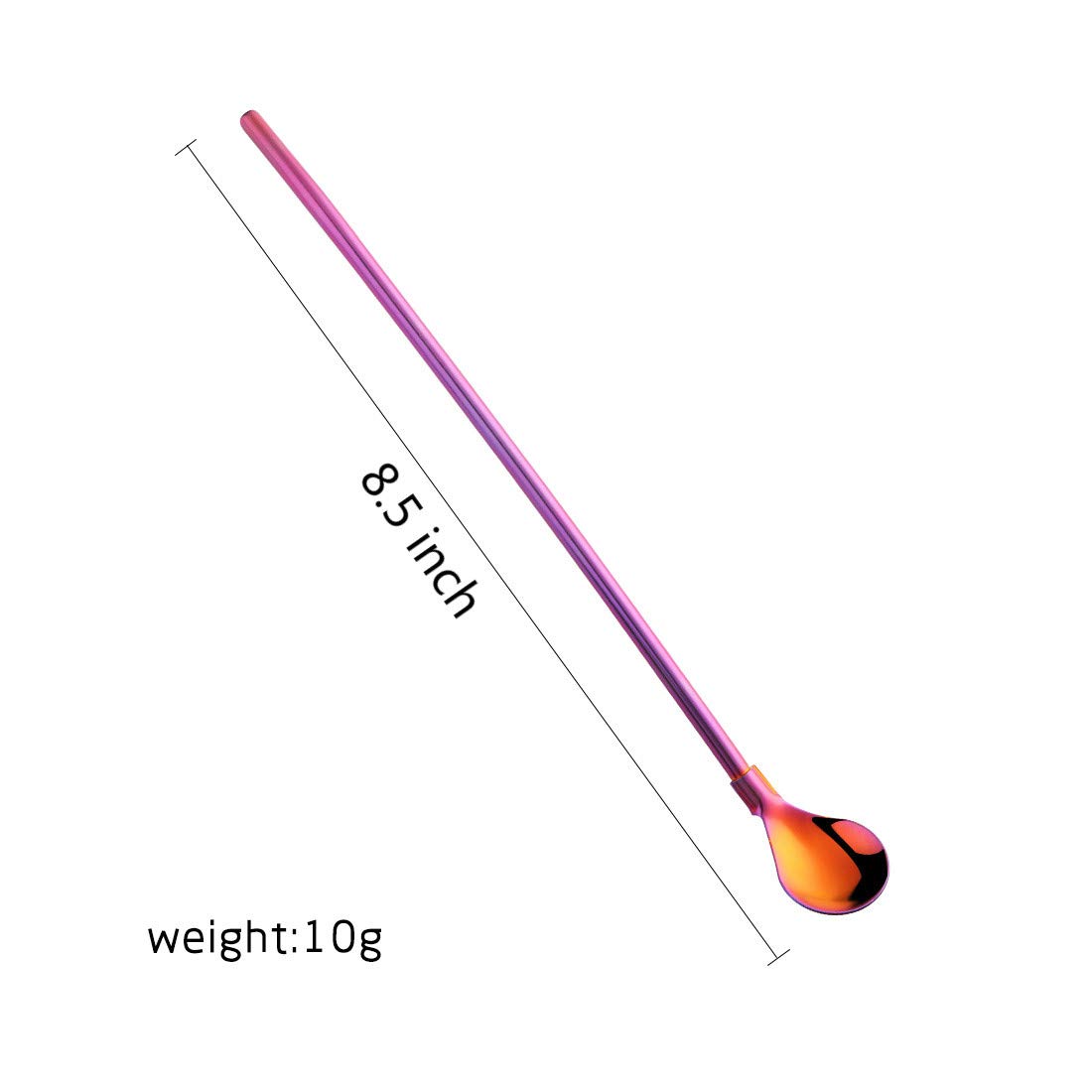 Popsunny 8 PCS Spoon Straws for Frozen Drinks Milkshakes Smoothies Ice Cream Sundaes with 2 Cleaners - View 3 of 7