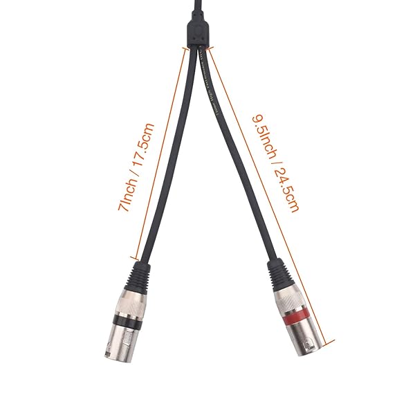 Tisino Tisino 3.5mm to Dual XLR Stereo Cable - 1/8 Inch Mini Jack to 2 XLR Male Y Splitter Adapter - 3.3 FT - View 5 of 9