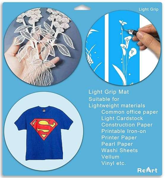 ReArt ReArt Cutting Mat Variety Pack for Silhouette Cameo 4/3/2/1 - Strong, Standard & Light Grip, 12x12 & 12x24 Sizes - View 4 of 7