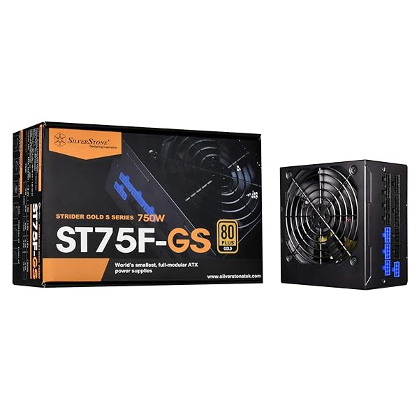 SilverStone SilverStone 750W Fully Modular PSU - 80 Plus Gold, 140mm Design | SST-ST75F-GS-V3 Power Supply - View 3 of 10