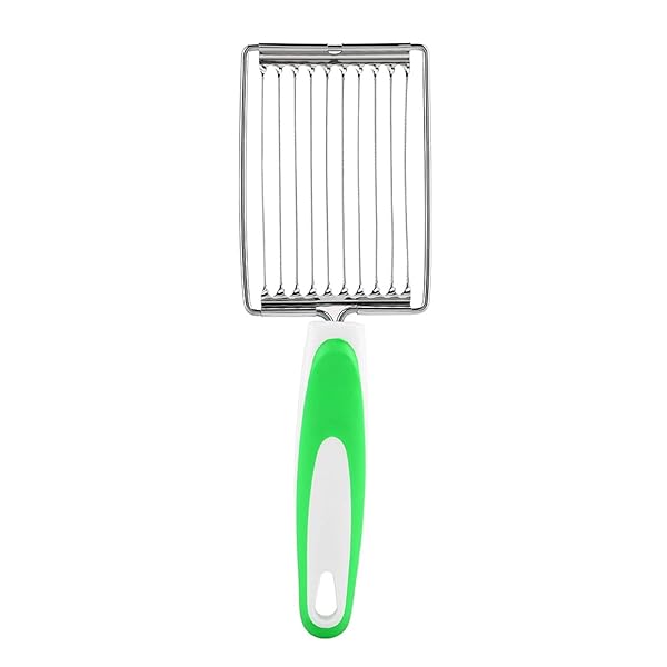 Stainless Steel Luncheon Meat Cutter & Slicer - Versatile Knife for Cheese, Eggs, Ham & Tomatoes (Green)