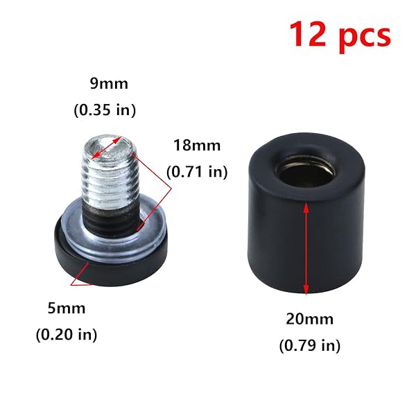 Antrader 12 Pack Antrader Glass Standoff Nail Wall Mount Holder Stainless Steel Sign Mounting Hardware Matte Black 3/4 Inch Diameter 1 Inch Length - View 2 of 5