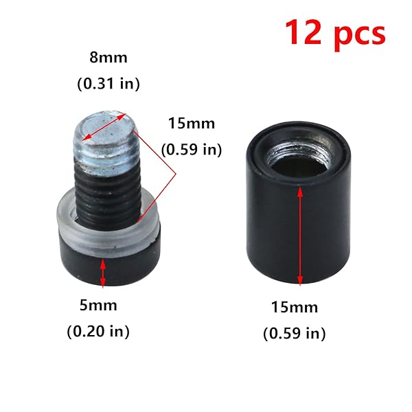 Antrader Antrader 12 Pack Stainless Steel Glass Standoff Wall Mount Holder Matte Black Sign Mounting Hardware 1/2 x 3/4 Inch - View 2 of 5