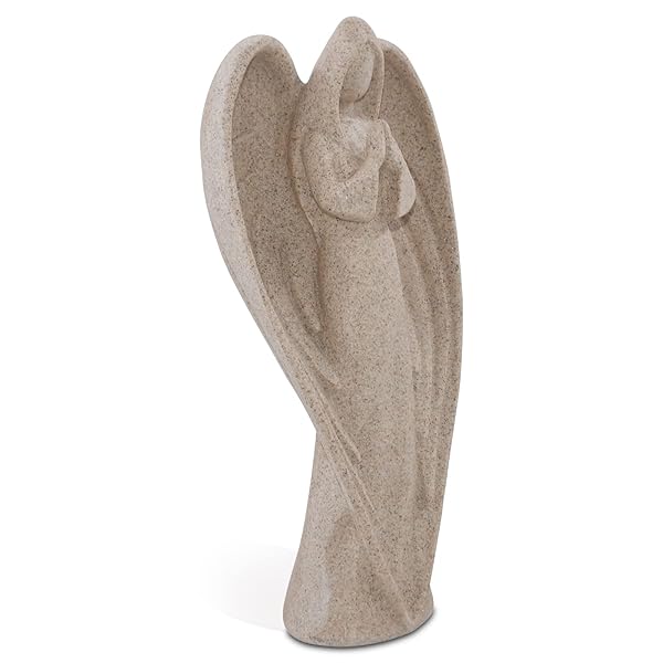 SIMON'S SHOP Simon's Shop 9 Inch Angel Statues Sandstone Sculptures for Shelf Table Mantel Decorations Prayer Figurines - View 2 of 6