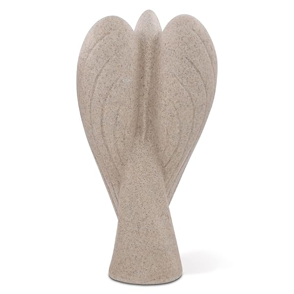 SIMON'S SHOP Simon's Shop 9 Inch Angel Statues Sandstone Sculptures for Shelf Table Mantel Decorations Prayer Figurines - View 3 of 6