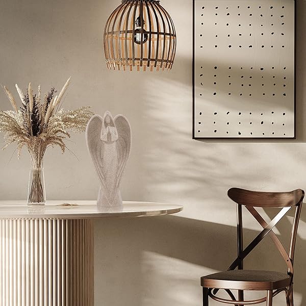 SIMON'S SHOP Simon's Shop 9 Inch Angel Statues Sandstone Sculptures for Shelf Table Mantel Decorations Prayer Figurines - View 4 of 6