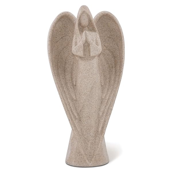 SIMON'S SHOP Simon's Shop 9 Inch Angel Statues Sandstone Sculptures for Shelf Table Mantel Decorations Prayer Figurines