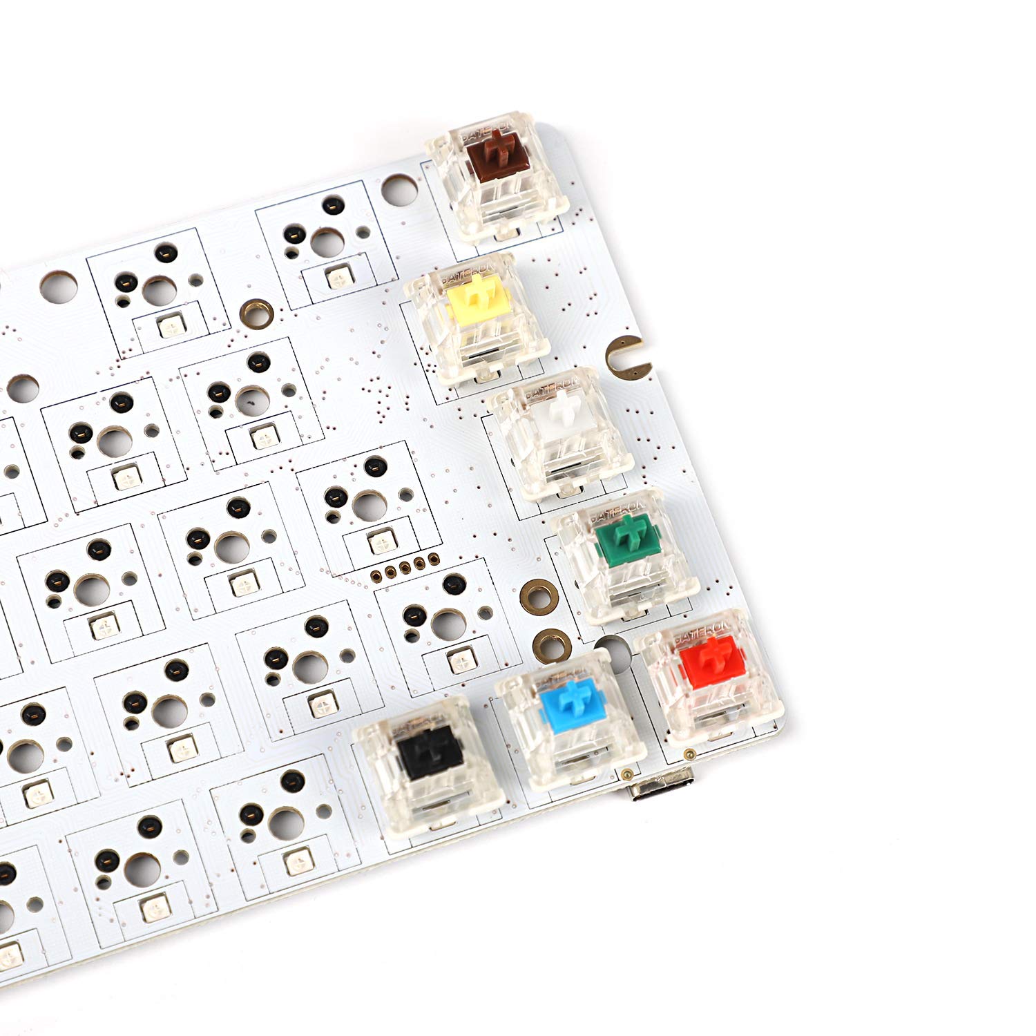 Gateron MX Keyboard Switches 3pin SMD LED Underglow Compatible for Mechanical Keyboards Transparent Cover White Base 104 PCS - View 3 of 4