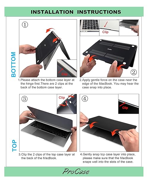 ProCase "ProCase Hard Shell for MacBook Air 13" (2018-2020) - Black Case & Keyboard Skin for A2337, A2179, A1932 Models" - View 7 of 8