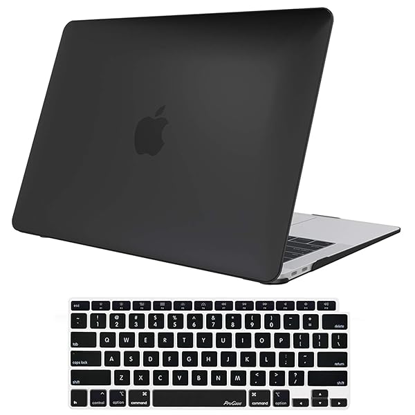 "ProCase Hard Shell for MacBook Air 13" (2018-2020) - Black Case & Keyboard Skin for A2337, A2179, A1932 Models"