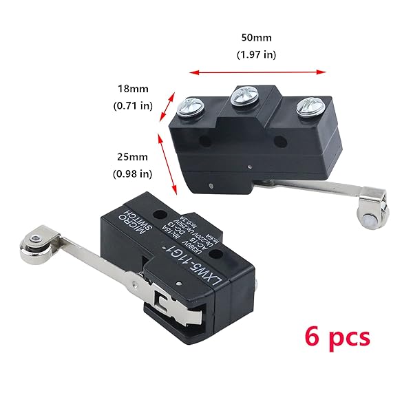 Antrader Antrader 6PCS LXW5-11G1 AC 380V DC 220V 10A Momentary SPDT Limit Switch Roller Lever Type for Reliable Performance - View 2 of 5