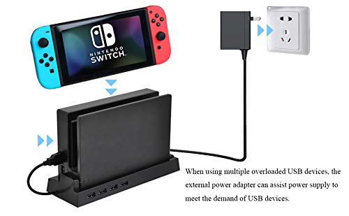 OSTENT OSTENT 4-Port USB Hub for Nintendo Switch - External Splitter & Expansion Adapter - View 6 of 9