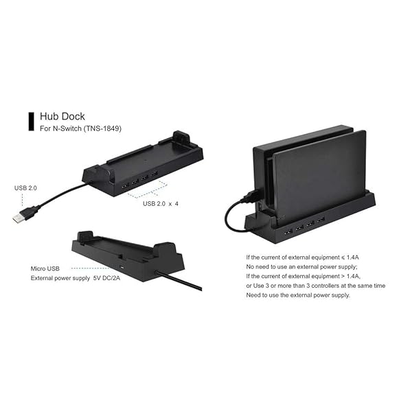 OSTENT OSTENT 4-Port USB Hub for Nintendo Switch - External Splitter & Expansion Adapter - View 7 of 9