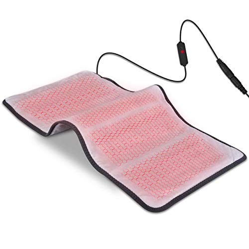GRAPHENE TIMES Far Infrared Heating Pad with Auto Shut Off Ultra Soft 3 Temperature Settings for Back Shoulder Pain Relief Fast Heating 12"x 24" Gray