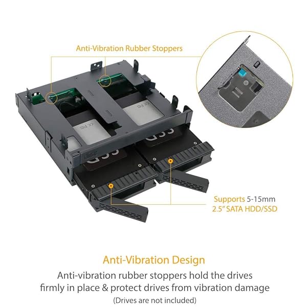 ICY DOCK "ICY DOCK 2 Bay 2.5" SAS/SATA HDD/SSD Mobile Rack & Slim CD/DVD-ROM Drive for 5.25" Bay | ExpressCage MB732SPO-B" - View 7 of 10