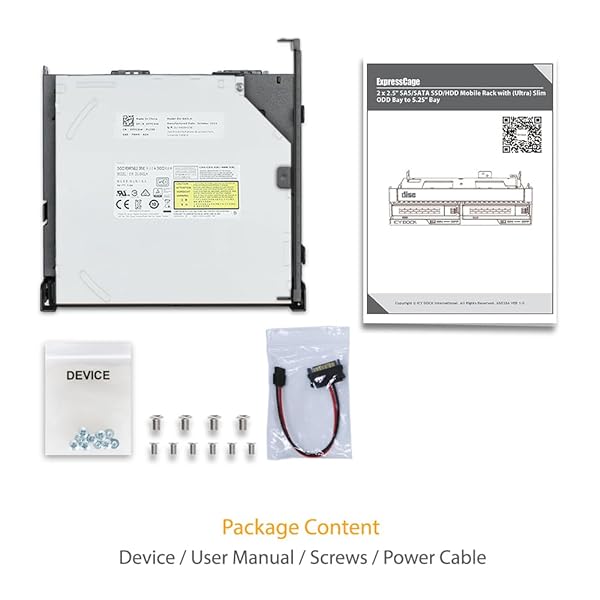 ICY DOCK "ICY DOCK 2 Bay 2.5" SAS/SATA HDD/SSD Mobile Rack & Slim CD/DVD-ROM Drive for 5.25" Bay | ExpressCage MB732SPO-B" - View 10 of 10
