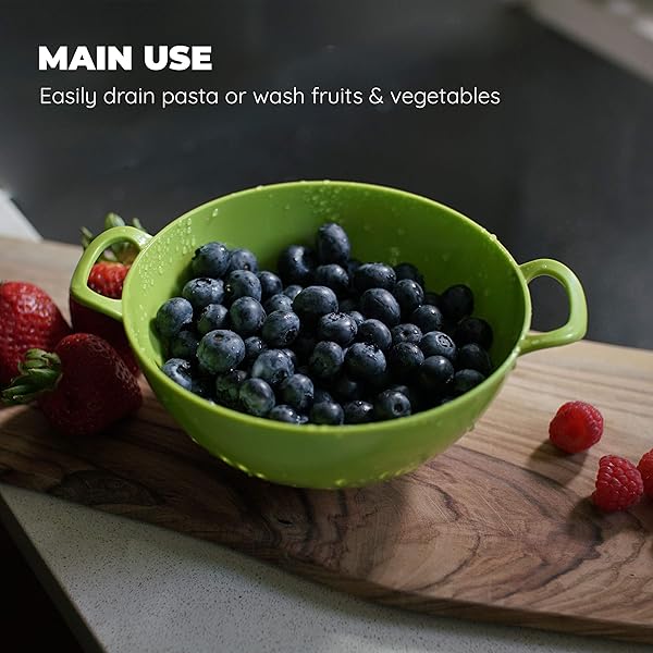 Jacent Jacent 6-Inch BPA-Free Plastic Colander with Double Handles - Perfect Strainer for Fruits, Vegetables & Pasta, Dishwasher Safe - View 4 of 7
