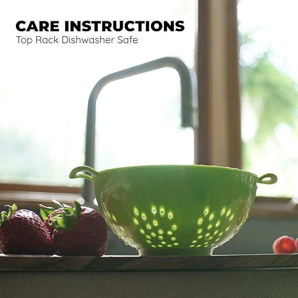 Jacent Jacent 6-Inch BPA-Free Plastic Colander with Double Handles - Perfect Strainer for Fruits, Vegetables & Pasta, Dishwasher Safe - View 6 of 7