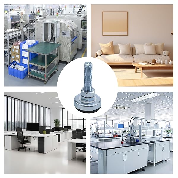 Antrader Antrader 4PCS M12 Adjustable Pole Leveling Feet Carbon Steel Shockproof 600 LB Capacity for Workbench Machine Cabinet Heavy Duty Use - View 5 of 5