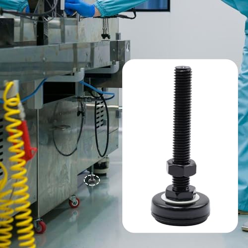 Antrader Antrader M12x80mm Adjustable Threaded Pole Leveling Foot Carbon Steel Shockproof Glide 600 LB Capacity for Workbench and Heavy Duty Use 4Pcs - View 5 of 6