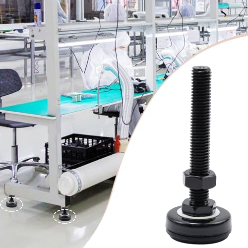 Antrader Antrader M12x80mm Adjustable Threaded Pole Leveling Foot Carbon Steel Shockproof Glide 600 LB Capacity for Workbench and Heavy Duty Use 4Pcs - View 6 of 6