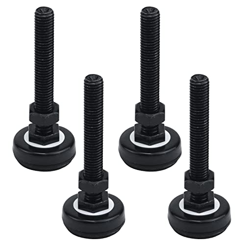 Antrader Antrader M12x80mm Adjustable Threaded Pole Leveling Foot Carbon Steel Shockproof Glide 600 LB Capacity for Workbench and Heavy Duty Use 4Pcs