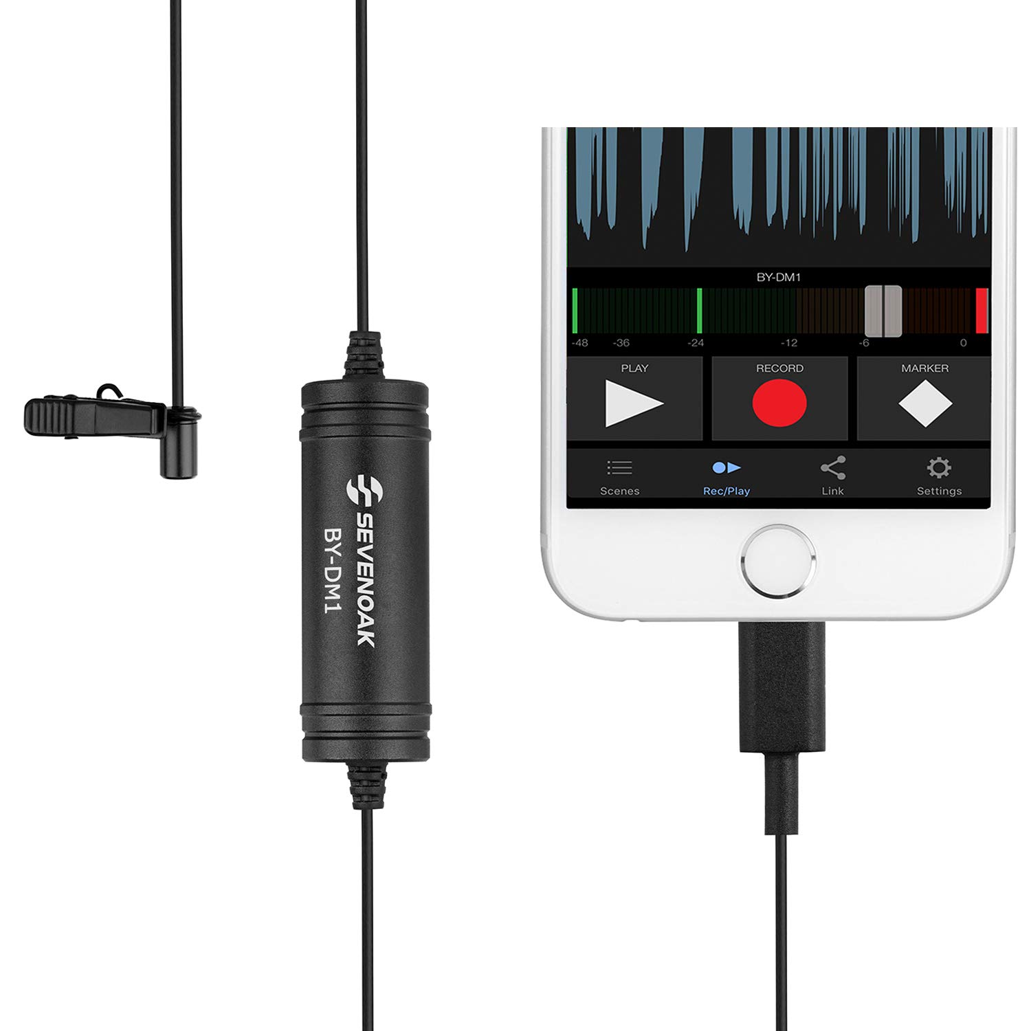 Sevenoak Sevenoak DM1 MFI Lightning Lavalier Microphone for iPhone Clip-on Mic with 20-Foot Cable for YouTube Vlog Podcast and Micro Film - View 2 of 8