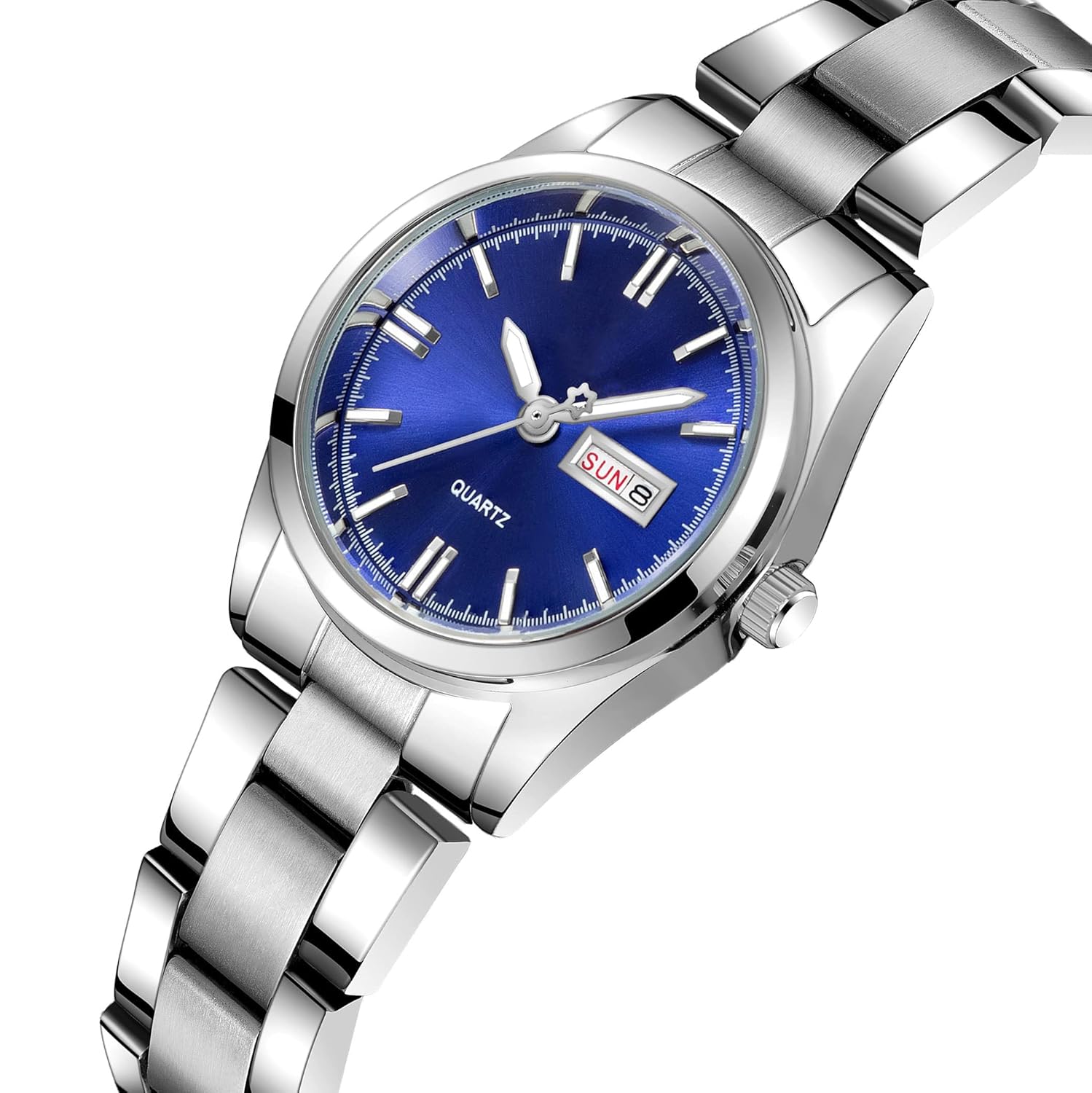 CARLIEN Carlien Women's Luxury Luminous Waterproof Calendar Stainless Steel Dress Quartz Watch Blue - View 2 of 9